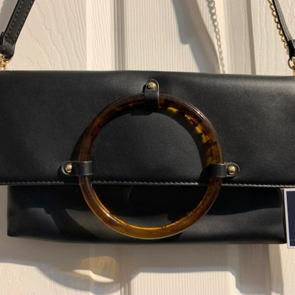 KAARI Blue Crossbody Black Purse with two Shoulder straps - Picture 1 of 12